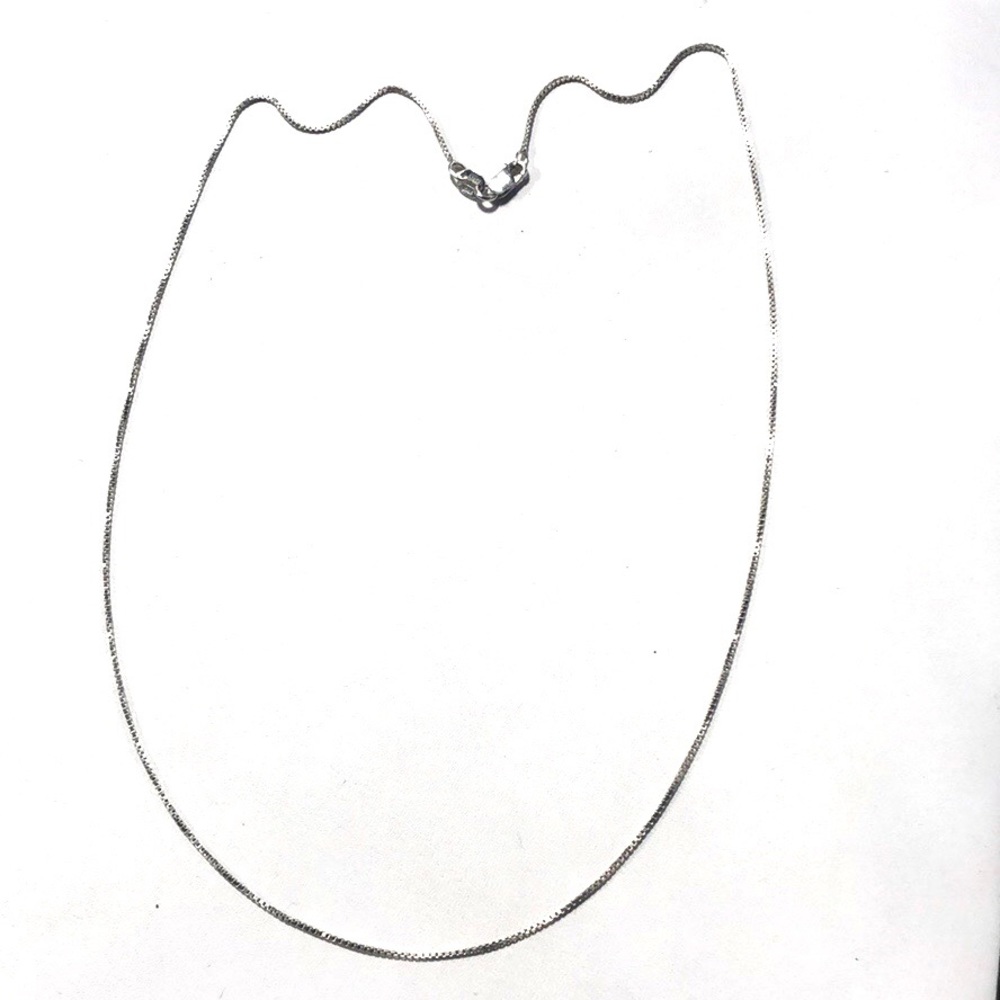 Sterling Silver Box Link Chain 18 inch Necklace